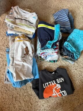 Kids Clothing Lot with 'Little Guy' Black Graphic Sweatshirt
